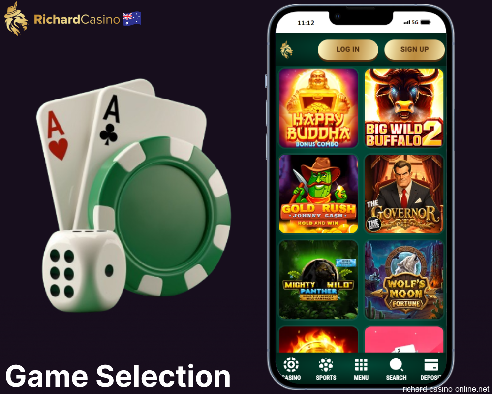 Casino games available on Richard Casino in Australia