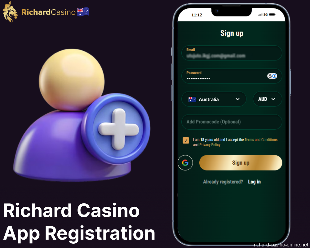 Guide on registration on Richard Casino app for players from Australia